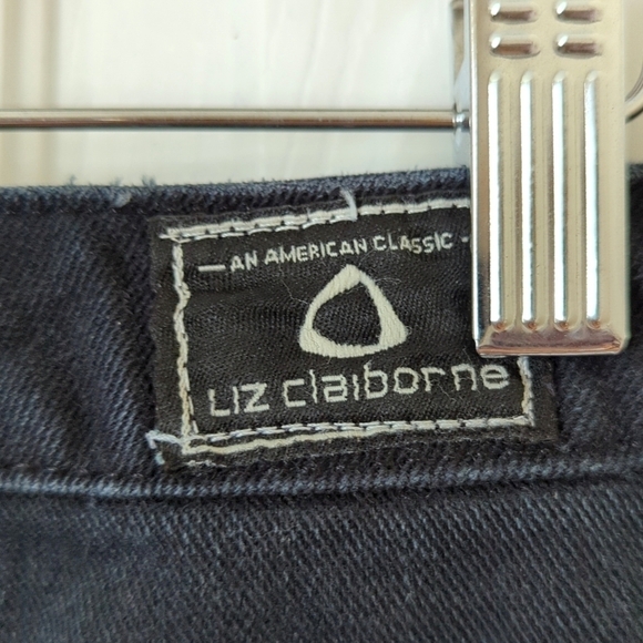 Liz Claiborne 90's Vintage High Waisted Relaxed Fit Straight Leg Jeans Black 12 - Picture 13 of 14